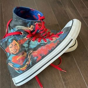 Converse Superman High-Top All Stars Sneakers with Red Laces Men’s S 7 Women 9